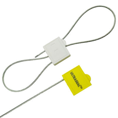 2.0 mm Diâmetro do cabo ISO 17712 Testado Double Lock descartável Selo de cabo de metal de plástico