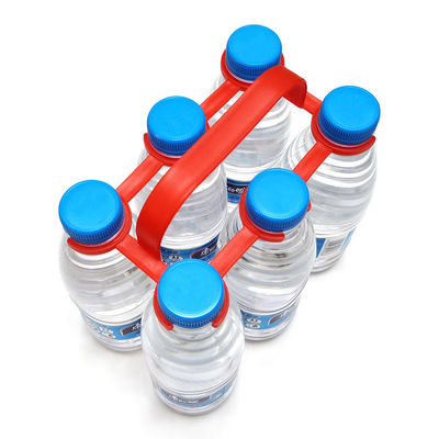 Porta garrafas de plástico de 6 pacotes de HDPE para aplicações de diâmetro de garrafa de 27-28 mm