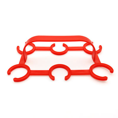 Porta garrafas de plástico de 6 pacotes de HDPE para aplicações de diâmetro de garrafa de 27-28 mm