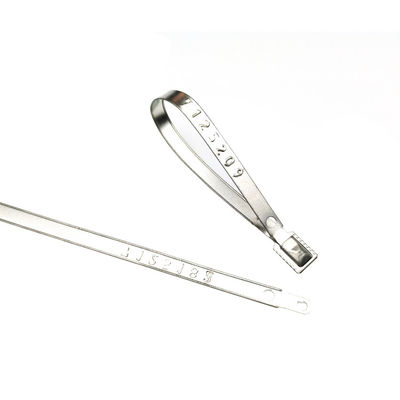 118*8,2*0,7 mm Selo de segurança de metal de bloqueio apertado para contêiner de transporte US-MS01