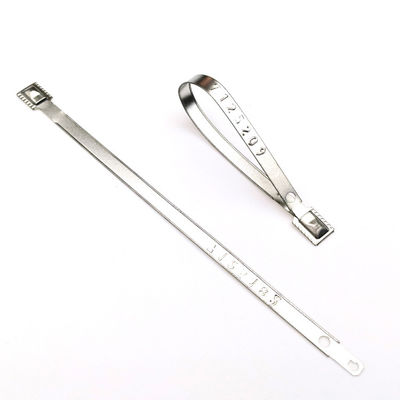 118*8,2*0,7 mm Selo de segurança de metal de bloqueio apertado para contêiner de transporte US-MS01