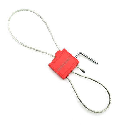 2.0 mm Fecho de cabo de segurança de plástico com fecho duplo e cabo torto Área de marcação 23,5*17 mm