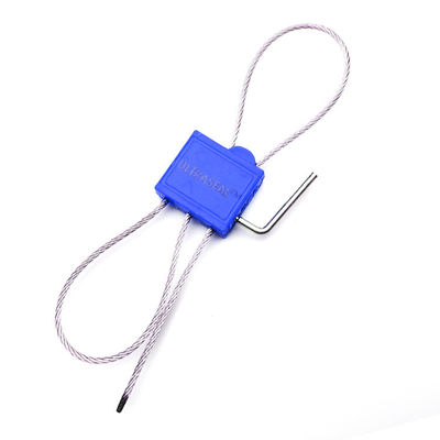 2.0 mm Fecho de cabo de segurança de plástico com fecho duplo e cabo torto Área de marcação 23,5*17 mm