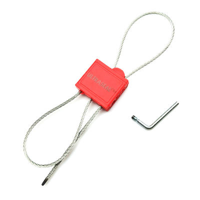 2.0 mm Fecho de cabo de segurança de plástico com fecho duplo e cabo torto Área de marcação 23,5*17 mm