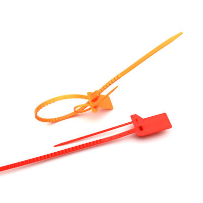 Sello de etiqueta de segurança cor-de-laranja descartável 400*34*16 mm Perfeito para recipientes de plástico
