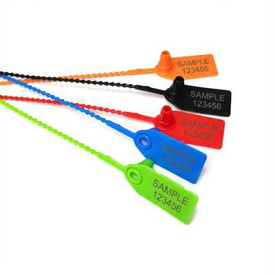 250*19*15,5 mm Roupas Etiqueta de selo de segurança de reboque de plástico para impressão a laser / estampagem a quente