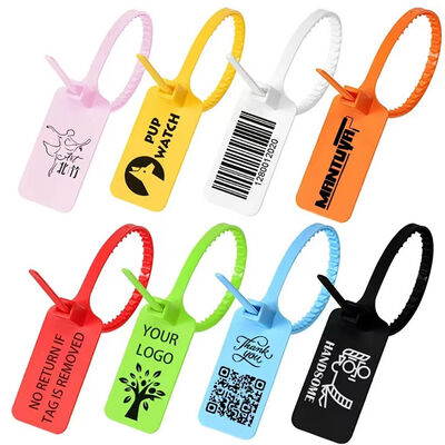 Segurança à prova de adulteração de bandeira grande Selo de plástico para sacos de bagagem Área de marcação L 49,5 * W 30 mm